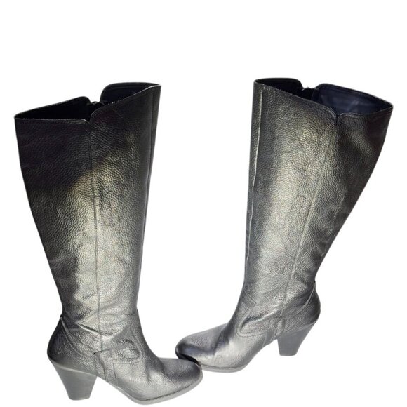 Naturalizer Women's Black Leather Marsella Knee-High Boots Wide Shaft  Size 9W - Picture 5 of 12